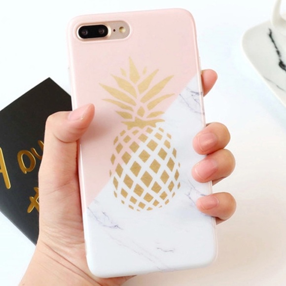 Accessories - NEW iPhone 6/6s/6+/6s+ Soft Marble Pineapple Case
